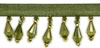 1" Beaded Fringe On Ribbon-Olive