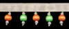 1" Beaded Fringe On Ribbon-Orange/Green Alternating Beads