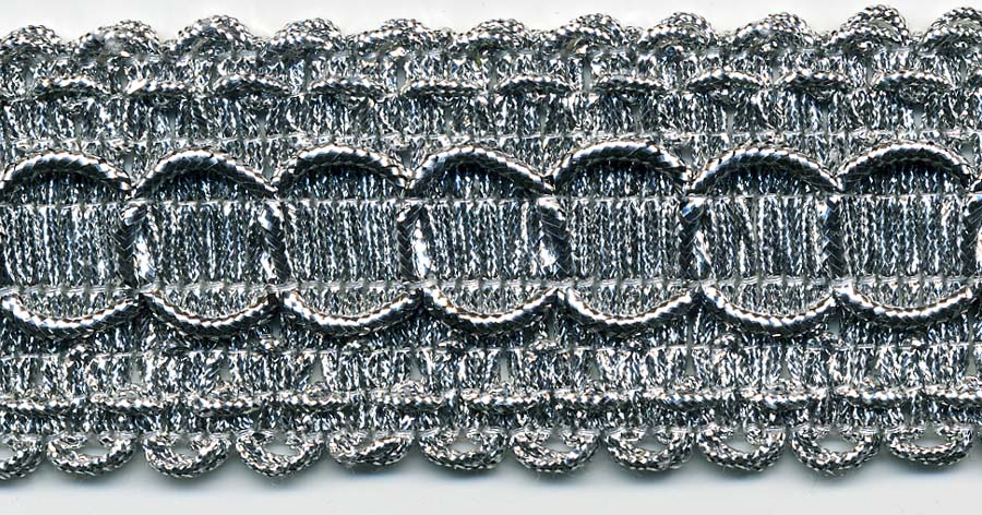 1.5" Metallic Loop Braid-Silver