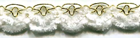 1/2" Metallic/Ryn Knit Braid-Gold/White Combo<br>see Special Pricing Tab