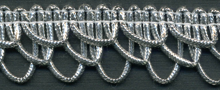 1" Metallic Triple Loop Braid-Silver