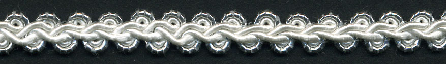 1/4" Metallic/Rayon Gimp Knit-Silver/White Combo<br>see Special Pricing Tab