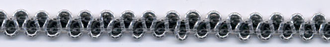1/4" Metallic/Rayon Gimp Knit Braid-Silver/Black Combo<br>see Special Pricing Tab
