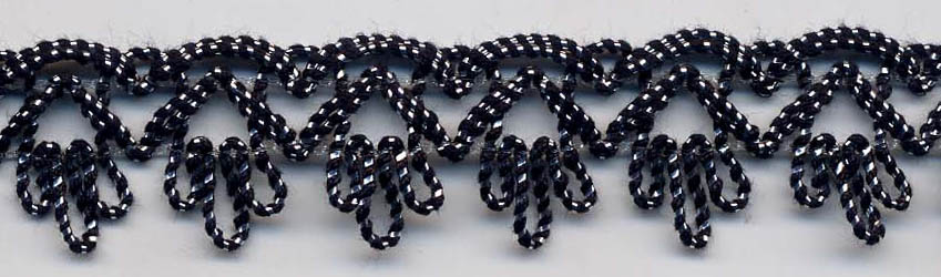 5/8" Metallic Hand Loop Braid-Black/Antique Silver Combo