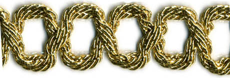 7/8" Metallic Chain Link Braid-Gold