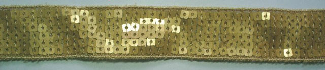 1" Wide "6 Row Square" Sequin Braid-Matte Gold<br>see Special Pricing Tab