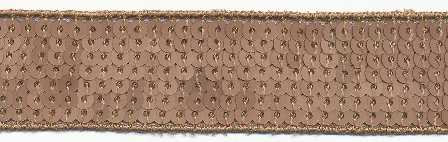 1+3/16" Wide "7 Row Round" Sequin Braid-Copper<br>see Special Pricing Tab