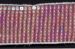 2" Wide "11 Row Square" Sequin Braid-Pink Iris<br>see Special Pricing Tab