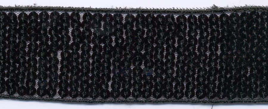 1+3/4" Wide "11 Row Round" Sequin Braid-Black<br>see Special Pricing Tab