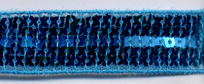 7/8" Wide "5 Row Round Square" Sequin Braid-Turquoise<br>see Special Pricing Tab