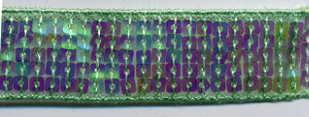 7/8" Wide "5 Row Round Square" Sequin Braid-Mint Iris<br>see Special Pricing Tab