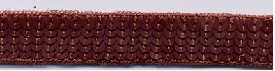 1" Wide "6 Row Round" Sequin Braid-Matter Bronze<br>see Special Pricing Tab