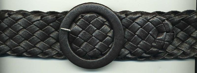 34" Length x 2" Width Faux Leather Braided Belt Black<br>$0.50 each, see Special Pricing Tab