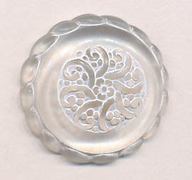<font color="red">IN STOCK</font><br>30L Fleur Shank Button-Crystal/White