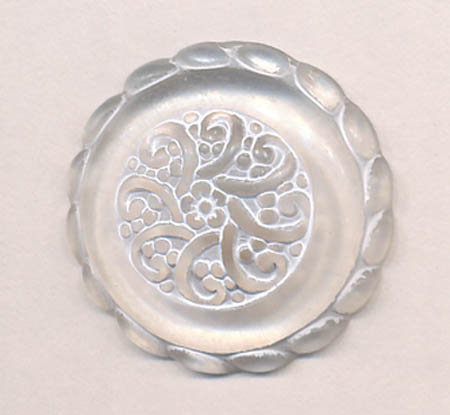 <font color="red">IN STOCK</font><br>34L Fleur Shank Button-Crystal/White