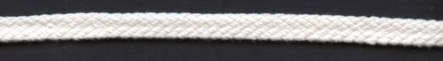 <font color="red">IN STOCK</font><br>5/16" Cotton Basketweave Flat Sleeving Cord-White