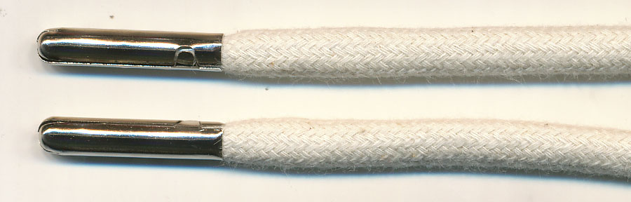<font color="red">IN STOCK</font><br>62" Long Smooth Natural Cord with Nickel Tips-Natural/Nickel