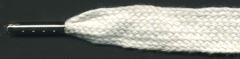 <font color="red">IN STOCK</font><br>51" Long x 3/4" Wide Cotton Cord with Tips-White/Nickel
