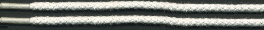 <font color="red">IN STOCK<br>MADE IN USA</font><br>60" Tipped Cotton Drawcord-White