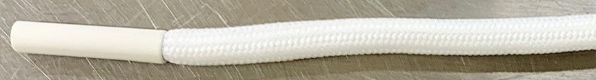 <font color="red">IN STOCK</font><br>62" Long Poly Cord White with White Rubber Tips