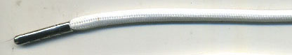 <font color="red">IN STOCK</font><br>52" Long Poly Cord White with Nickel Tips-White/Nickel