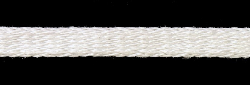 1/2" Cotton Knit Flat Sleeving Cord-White