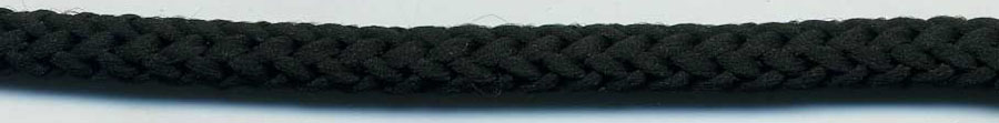 <font color="red">IN STOCK<br>MADE IN USA</font><br>1/4" (64b) Poly Knit Cord-Black