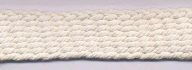 1" Flat Woven Braid-White