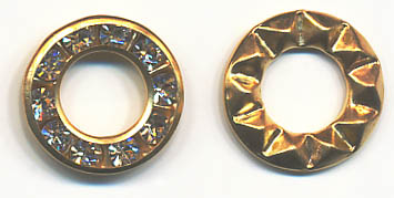 1/2" Inlaid Rhinestone Ring-Gold/Crystal Combo