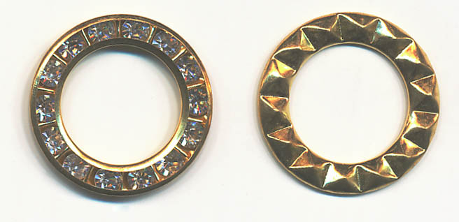 3/4" Inlaid Rhinestone Ring-Gold/Crystal Combo