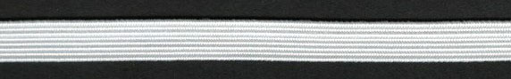 <font color="red">IN STOCK</font><br>1/4" Poly Braid Flat Elastic-White<br>(Soft, Light Weight)