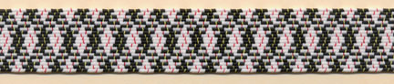 <font color="red">IN STOCK<br>MADE IN USA</font><br>3/4" Poly Braid Flat Elastic-Wht/Blk/Red