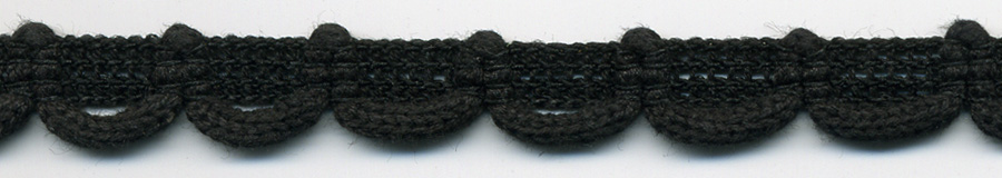 1/2" Wide Cotton Stretch Knit Loops-Black