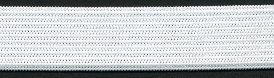 <font color="red">IN STOCK</font><br>3/8" Poly Knit Elastic-White<br>(Firm Finish, Pre-Shrunk)