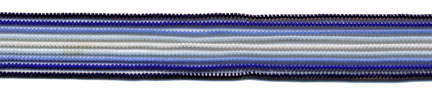 <font color="red">IN STOCK</font><br>5/8" Poly Knit Elastic Stripe-Black/Blue/White