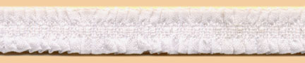 <font color="red">IN STOCK</font><br>1/2" Nylon Gathered Frill Elastic-White