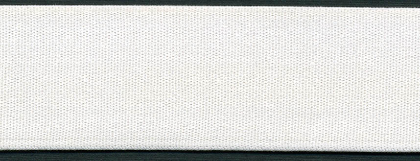 <font color="red">IN STOCK</font><br>1" Poly Satin Plush Back Elastic-White