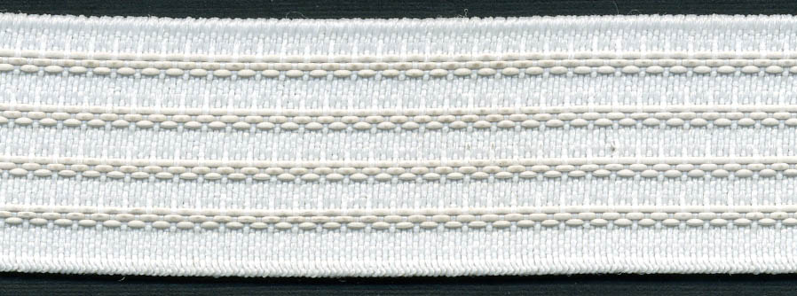 <font color="red">IN STOCK</font><br>1" Poly Gripper Elastic-White/White Combo