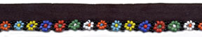<font color="red">IN STOCK</font><br>3/4" Daisy Beaded Fringe On Black Tape-Multi Color