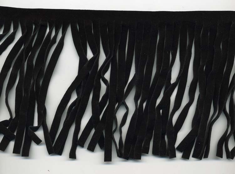 <font color="red">IN STOCK</font><br>5" Double Face Faux Suede Fringe with 1/4" Blades-Black