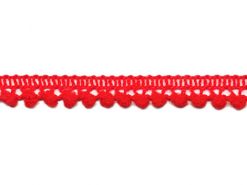 <font color="red">IN STOCK</font><br>3/8" Poly Mini Ball Fringe-Red