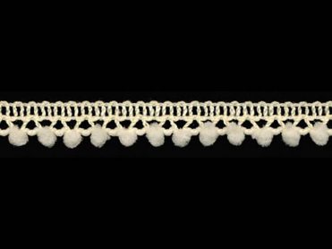 <font color="red">IN STOCK</font><br>3/8" Poly Mini Ball Fringe-Ivory
