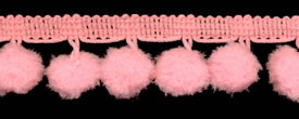 <font color="red">IN STOCK</font><br>1" Poly Ball Fringe-Pink