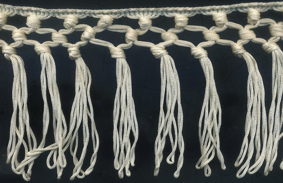 3" Rayon Knotted FringeWhite