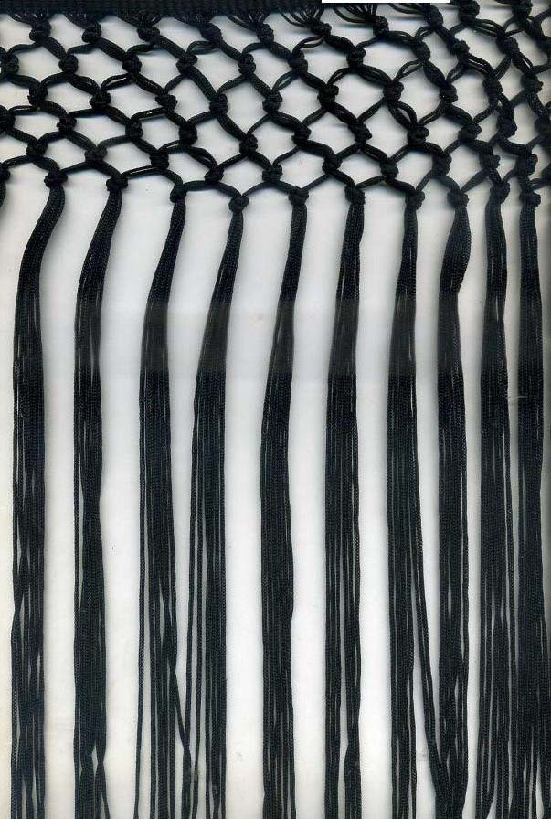 12" Rayon Knotted FringeBlack