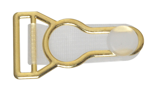 15mm Alloy Garter Clip with Clear Tongue-Gold