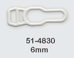 6mm Nylon Coated Garter Clip-White