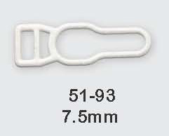7.5mm Nylon Coated Garter Clip-White