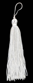 4", 48 end, Rayon Tassel-White