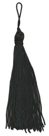 4", 48 end, Rayon Tassel-Black